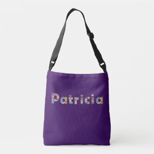 Bolso Cruzado Su nombre en letras florales artísticas / Patricia