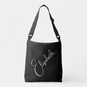 Bolso Cruzado Su propio nombre cliente de guiones blancos y negr