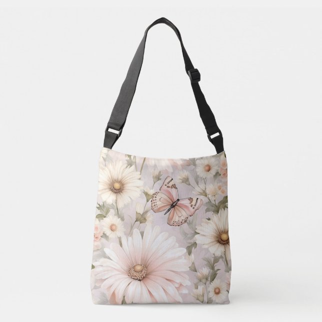 Bolso Cruzado Sueño de mariposa floral (Anverso)