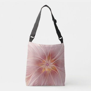 Bolso Cruzado Sueño floral abstracto de fractal de arte suave ro