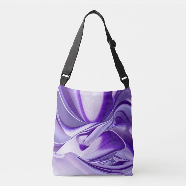 Bolso Cruzado Sueños del arcoiris de flores moradas (Anverso)