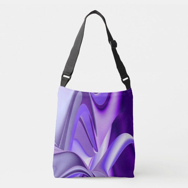 Bolso Cruzado Sueños del arcoiris de flores moradas (Anverso)