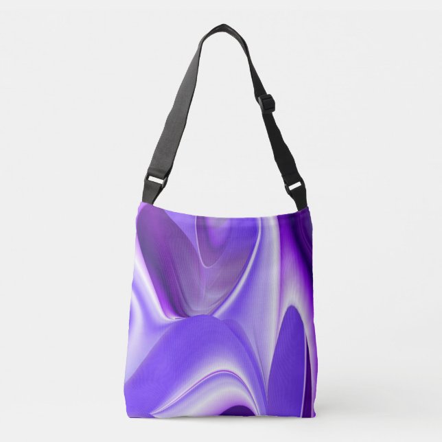 Bolso Cruzado Sueños del arcoiris de flores moradas (Anverso)