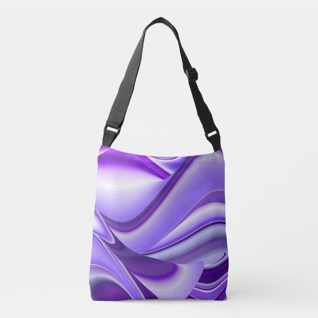 Bolso Cruzado Sueños del arcoiris de flores moradas (Anverso)