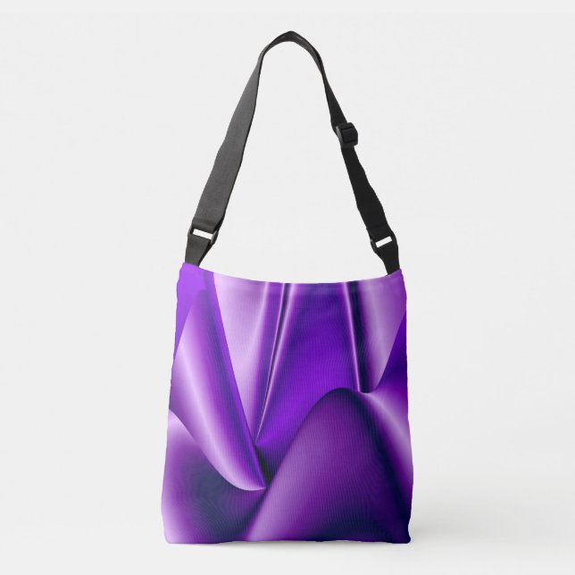 Bolso Cruzado Sueños del arcoiris de flores moradas (Anverso)