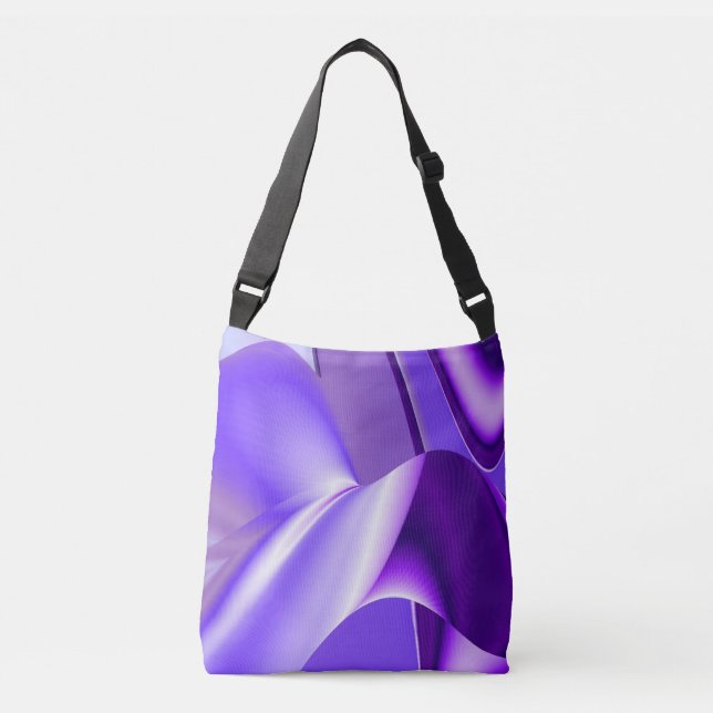 Bolso Cruzado Sueños del arcoiris de flores moradas (Anverso)