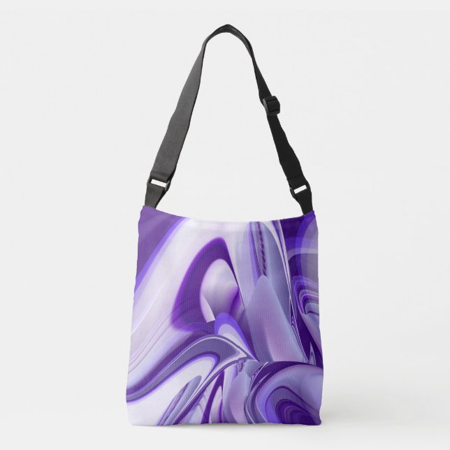 Bolso Cruzado Sueños del arcoiris de flores moradas (Anverso)