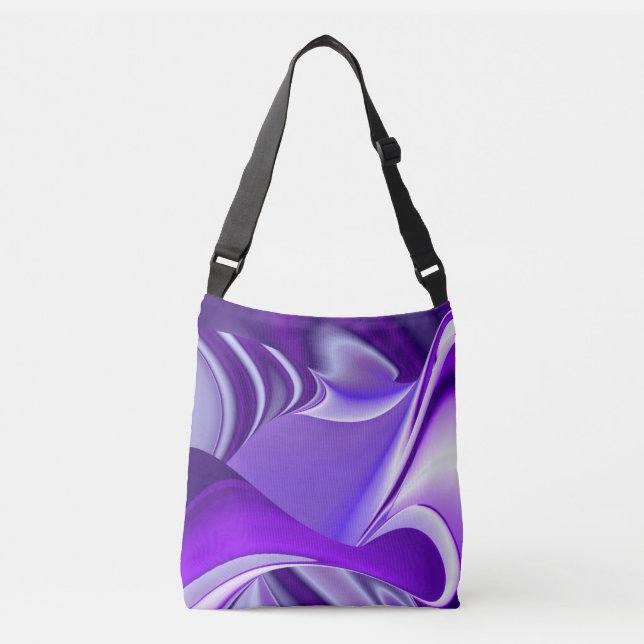 Bolso Cruzado Sueños del arcoiris de flores moradas (Anverso)