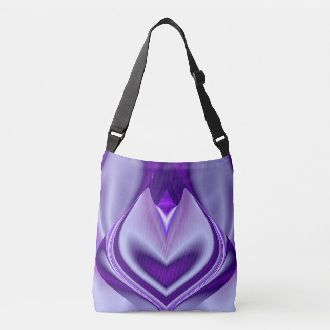 Bolso Cruzado Sueños del arcoiris de flores moradas (Anverso)