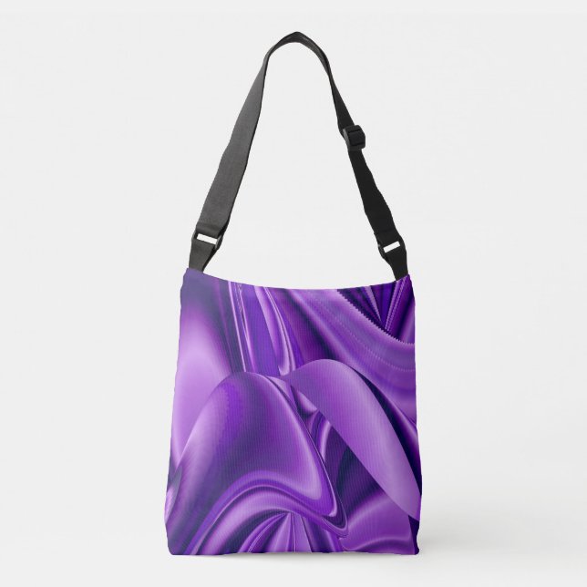 Bolso Cruzado Sueños del arcoiris de flores moradas (Anverso)