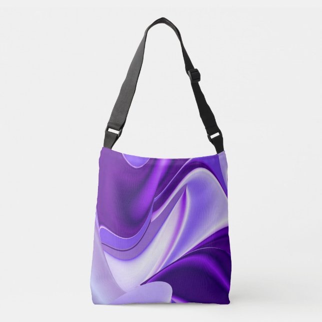 Bolso Cruzado Sueños del arcoiris de flores moradas (Anverso)