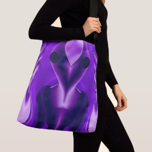 Bolso Cruzado Sueños del arcoiris púrpura 3D , Alien