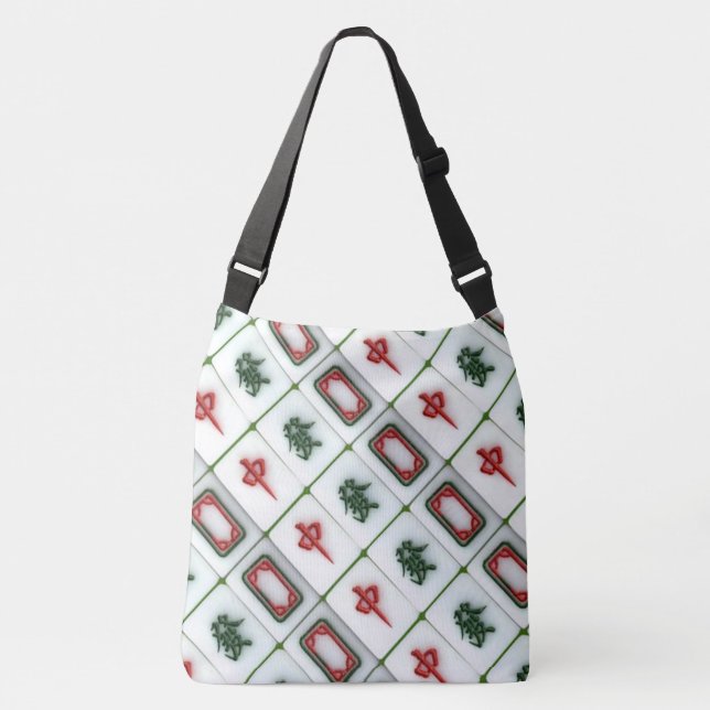 Bolso Cruzado Suerte de los dragones de Mahjong buena (Anverso)
