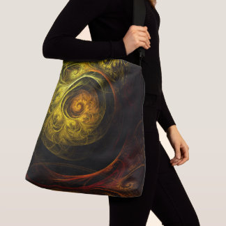 Bolso Cruzado Sunrise Floral Red Abstract Art Cross Body