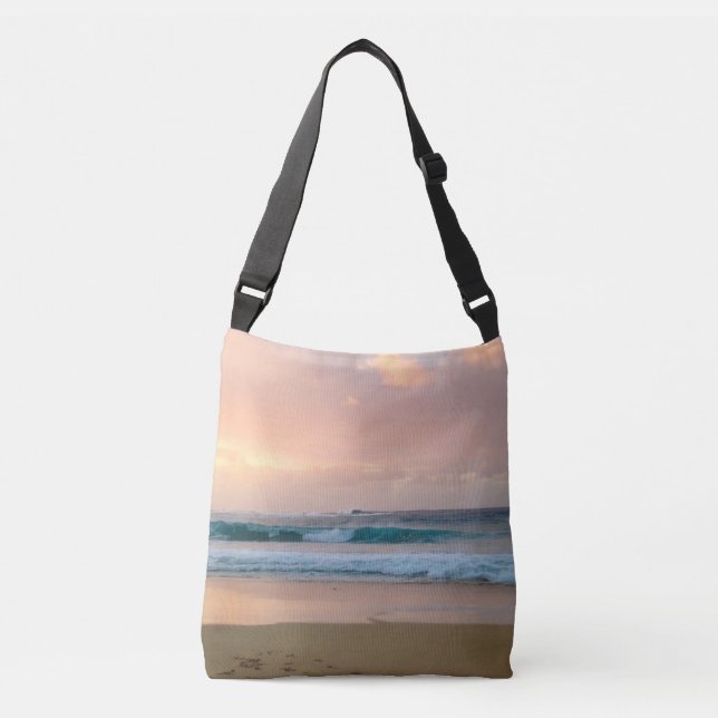 Bolso Cruzado Sunset Beach y el océano (Anverso)