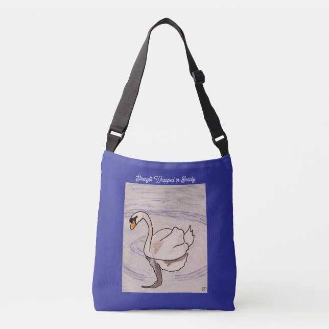 Bolso Cruzado Swan - Fuerza envuelta en azul profundo de belleza (Anverso)