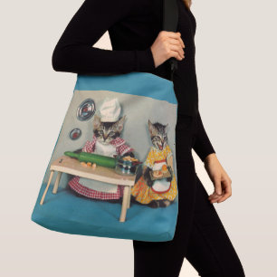 Bolso Cruzado tabby kitten chef y tabby kitten asistente