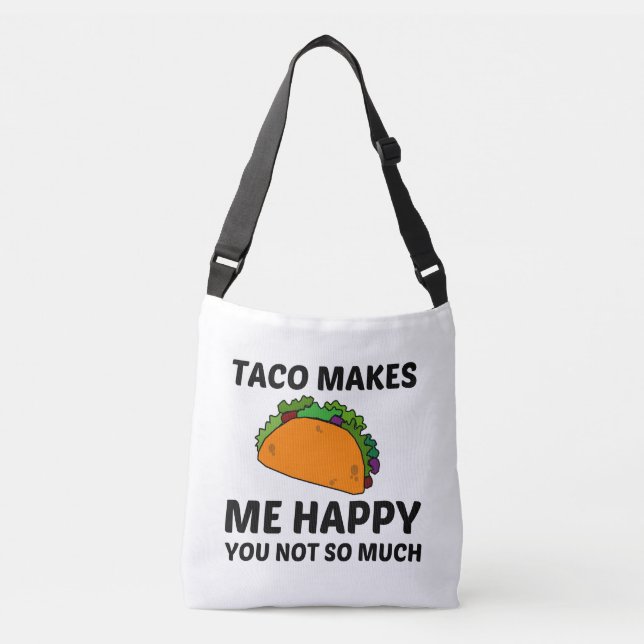 BOLSO CRUZADO TACO ME HACE FELIZ (Anverso)