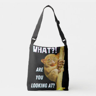 Bolso Cruzado Tarsier Divertido de Ojos Grandes ¿Qué Estás Miran