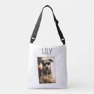 Bolso Cruzado Taza de café con foto de mascota personalizada