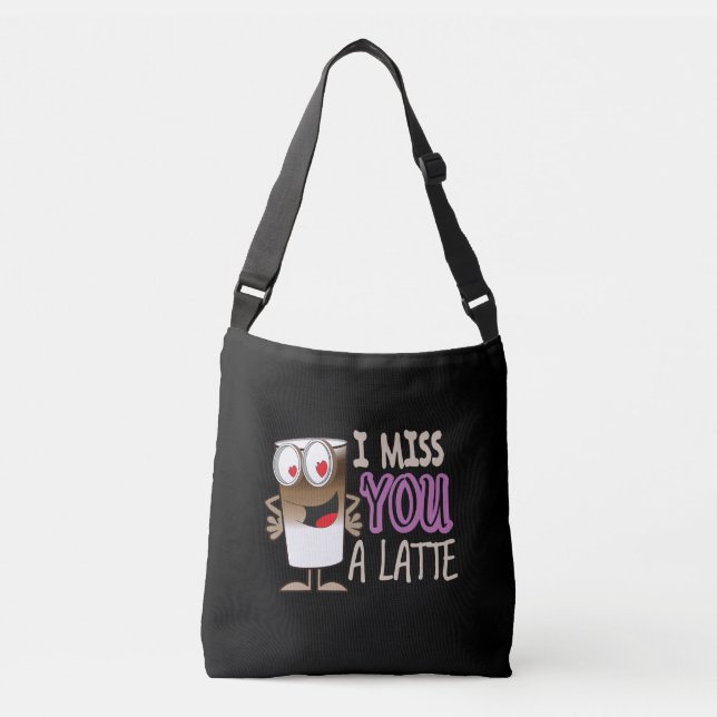 Bolso Cruzado Te echo de menos un latte (Anverso)