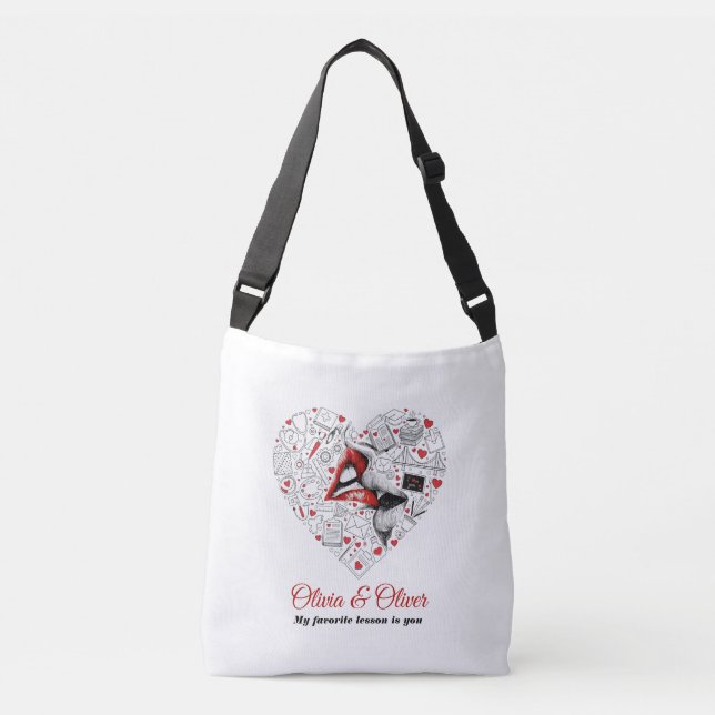 Bolso Cruzado Teacher My Favorite Lesson Valentine (Anverso)