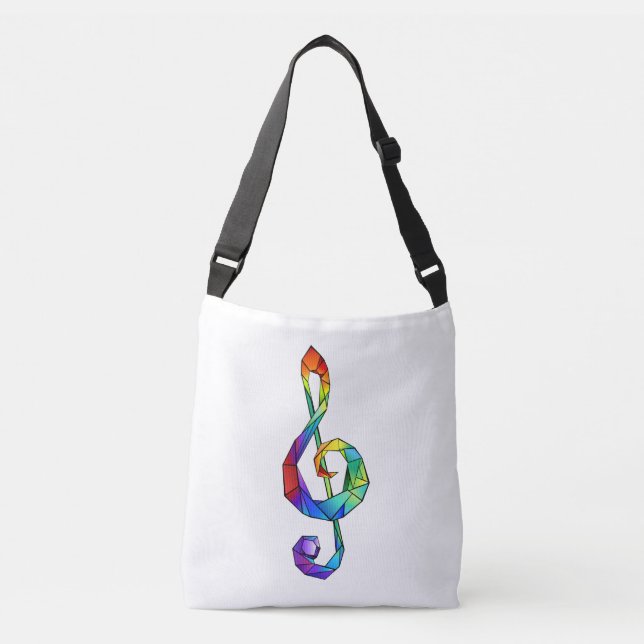 Bolso Cruzado Tecla musical arcoiris tremendo clef (Anverso)