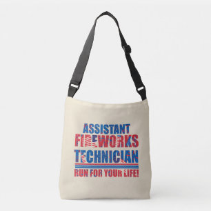 Bolso Cruzado Técnico auxiliar de fuegos artificiales gracioso 4