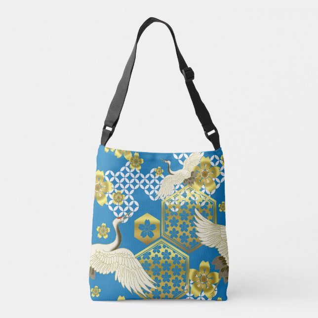 Bolso Cruzado Tela de Kimono inspirada en tela japonesa (Reverso)