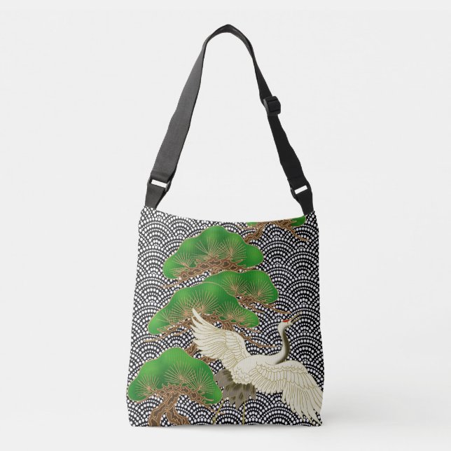 Bolso Cruzado Tela de Kimono inspirada en tela japonesa (Anverso)