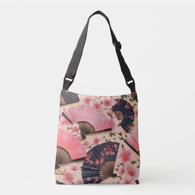 Bolso Cruzado Tela de Kimono inspirada en tela japonesa (Anverso)