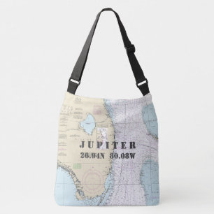 Bolso Cruzado Tema náutico de longitud de latitud del sur de Flo