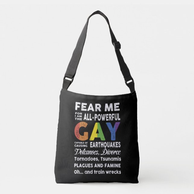 Bolso Cruzado Teme I Am Gay lgbt Bandera regalo lgbt (Anverso)