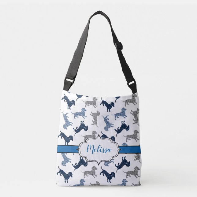 Bolso Cruzado Tengo el Blues Doxie Dachshund (Anverso)