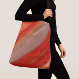 Bolso Cruzado Terracotta Peach Stripes Custom Name 