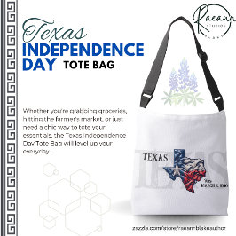 Bolso Cruzado Texas Independence Day Tote Bag