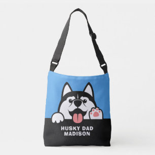 Bolso Cruzado Texto del personalizado del Husky Siberiano