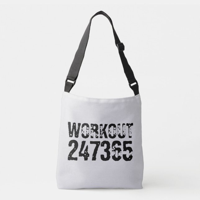 Bolso Cruzado Texto desgastado y raspado Workout 247365 negro (Anverso)