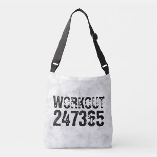 Bolso Cruzado Texto escrito y raspado Workout 247365 rústico