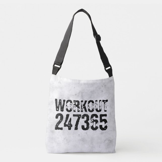 Bolso Cruzado Texto escrito y raspado Workout 247365 rústico (Anverso)
