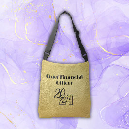 Bolso Cruzado Texto negro sobre oro - monograma |