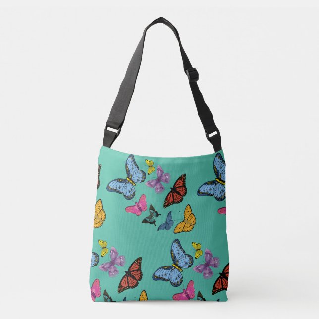 Bolso Cruzado Textura de patrón de mariposa (Anverso)