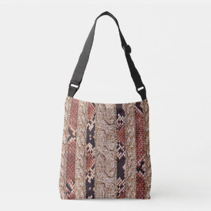 Bolso Cruzado Textura del calzado, patrón geométrico de serpient