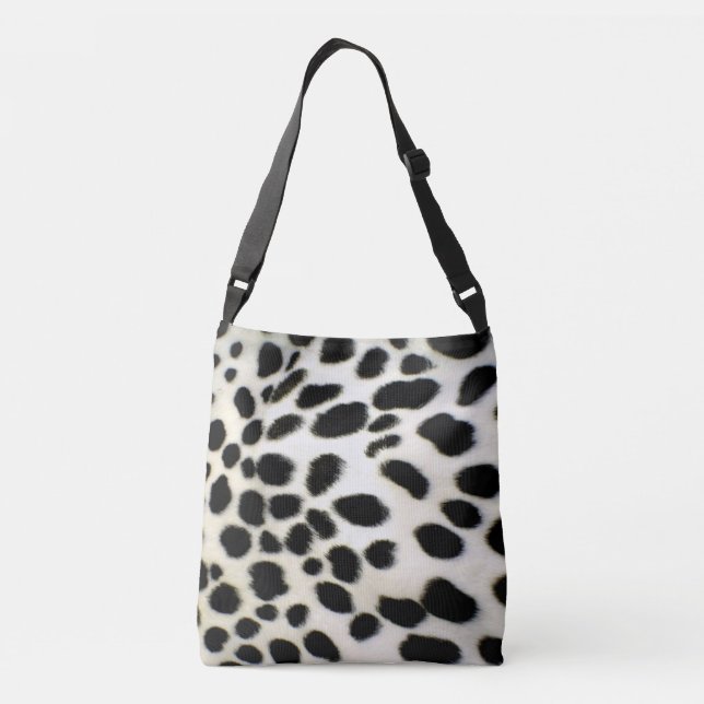 Bolso Cruzado Textura Personalizar dálmata en blanco y negro (Reverso)
