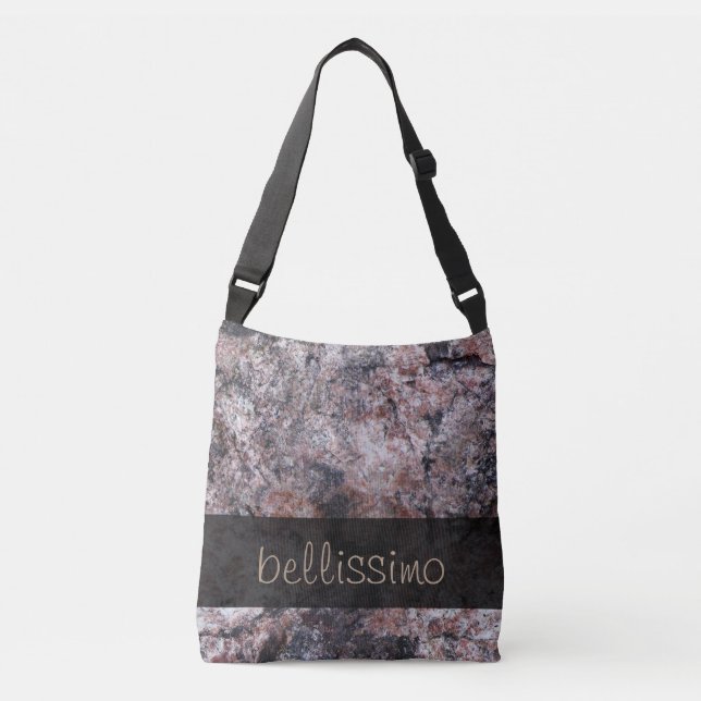 Bolso Cruzado Textura rosácea de la roca de la geología (Anverso)