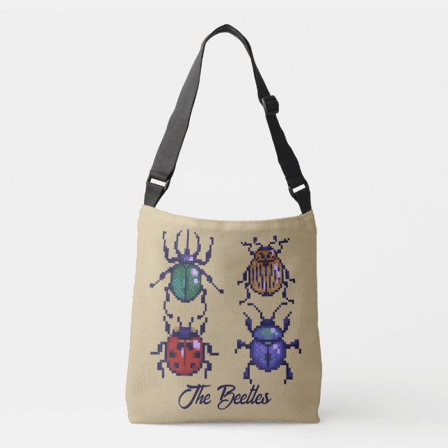 Bolso Cruzado The Beetles pixelart (Anverso)