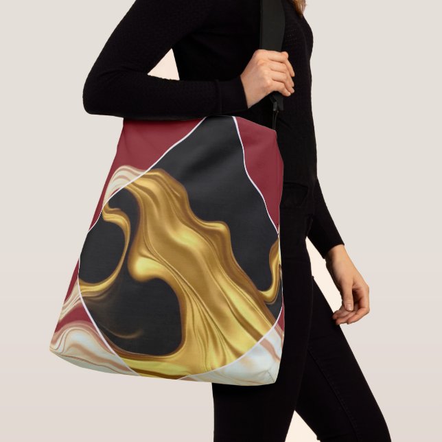 Bolso Cruzado The Royal Flow: Regal Crimson & Gold Luxury Achemp (Detalle)
