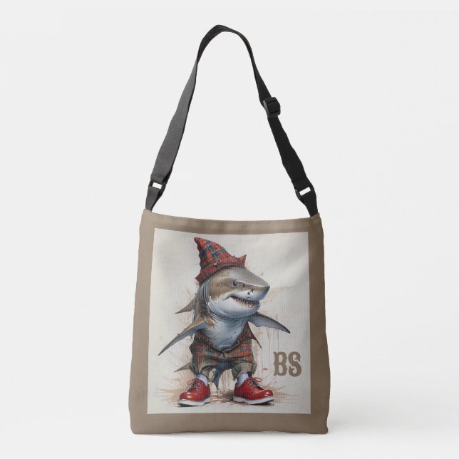 Bolso Cruzado tiburón temible del disfraz escocés - tiburón tart (Reverso)