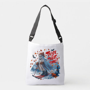 Bolso Cruzado Tiempo de truco o truco: diseño divertido de esqui
