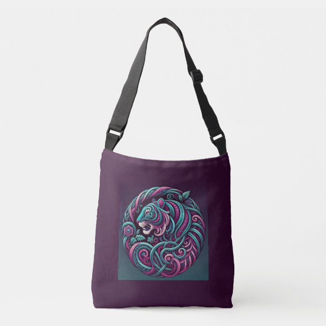 Bolso Cruzado Tigre de Swirly colorido (Anverso)